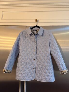 Burberry Constance Quilted Barn Jacket Size Small/medium Light Blue